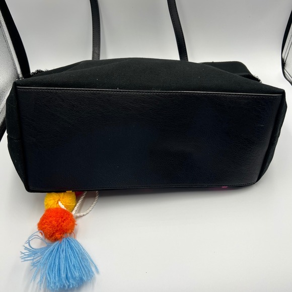 Neiman Marcus Aztec‎ Embroidered Tote Bag. Colorful Like new Black - Picture 10 of 13